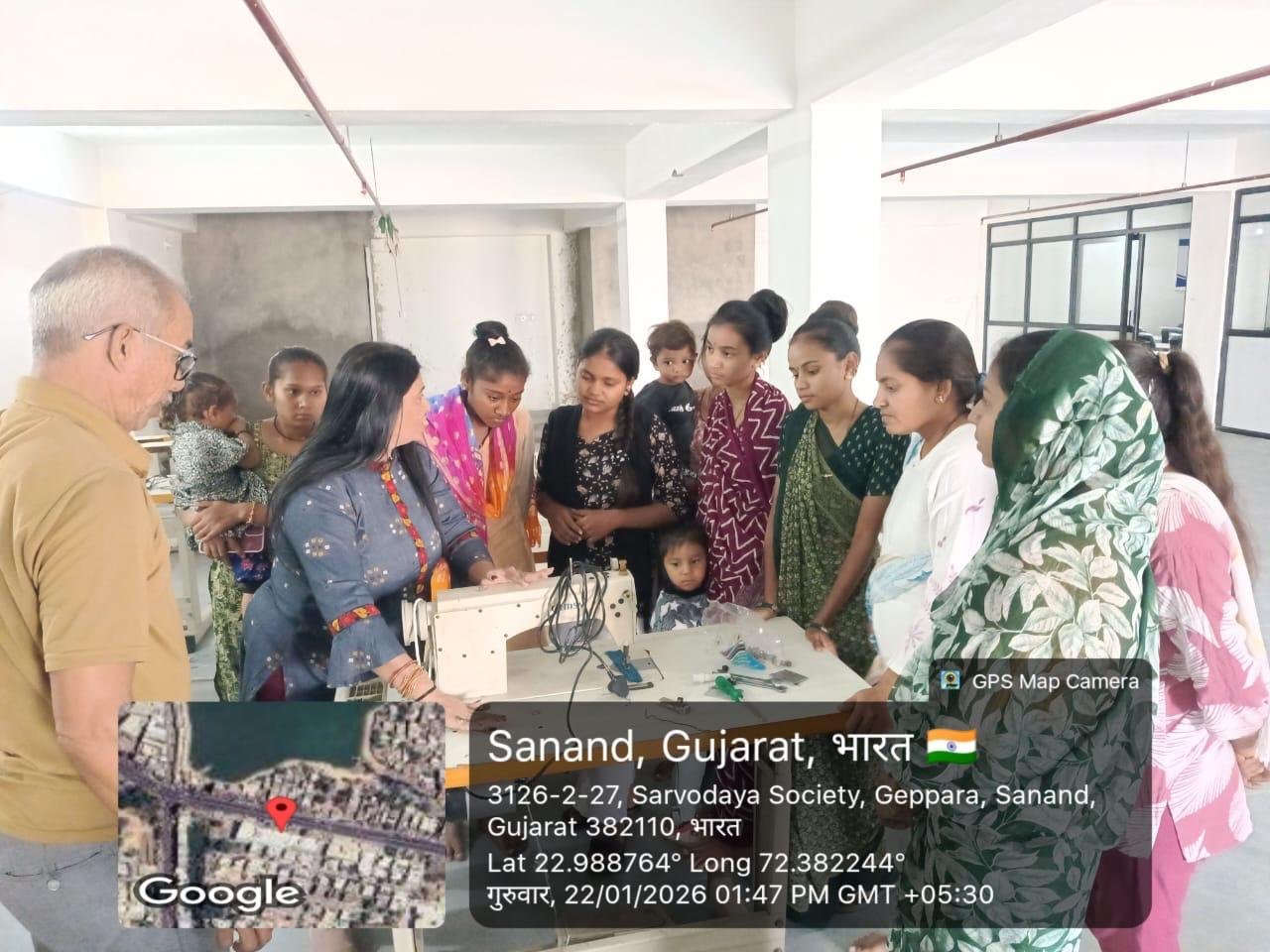Sewing machine training at Sanand center